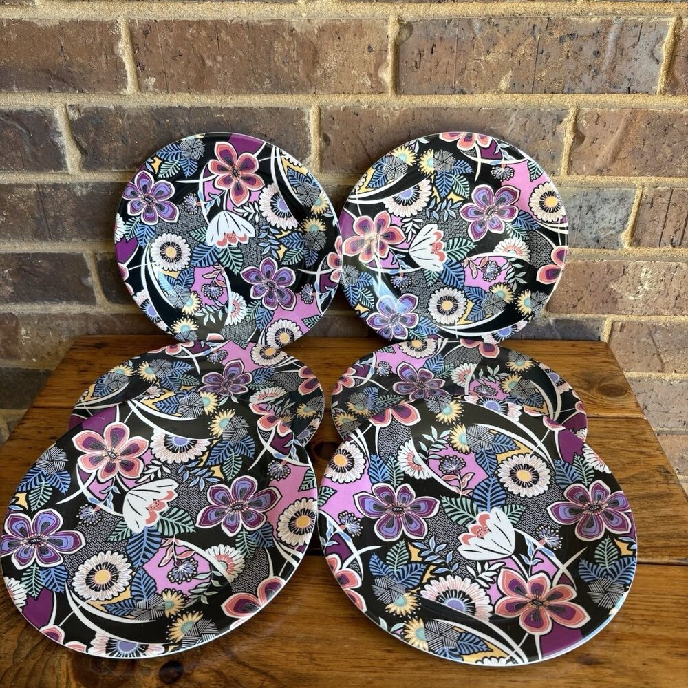 Vera Bradley Kauai Floral Melamine Dinner Plates  Plate 9” Lot Of 6